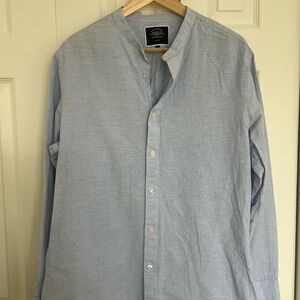 Charles Tyrwhitt Light Blue Casual Button Down Cotton Linen Shirt Size medium